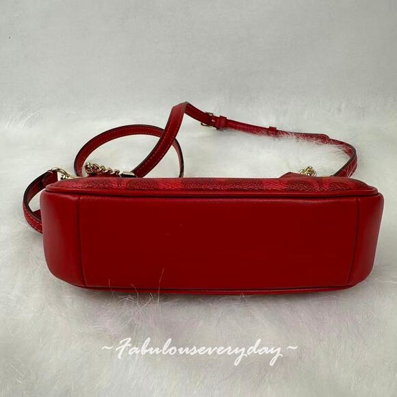 Coach Teri Mini Crossbody/Shoulder Bag In Signature Canvas In Bold Red CW323 NWT - Picture 7 of 8
